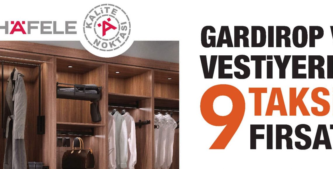 gardırop ve vestiyerde 9 taksit
